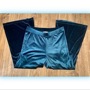 American Eagle Teal Velvet Flare Pants